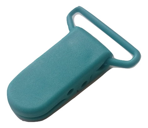1szt klips do smoczka turkusowy, plastikowy