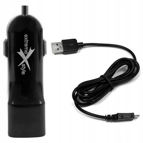 

Ładowarka samochodowa 2xUSB 5V 2.1A +microUSB 1m