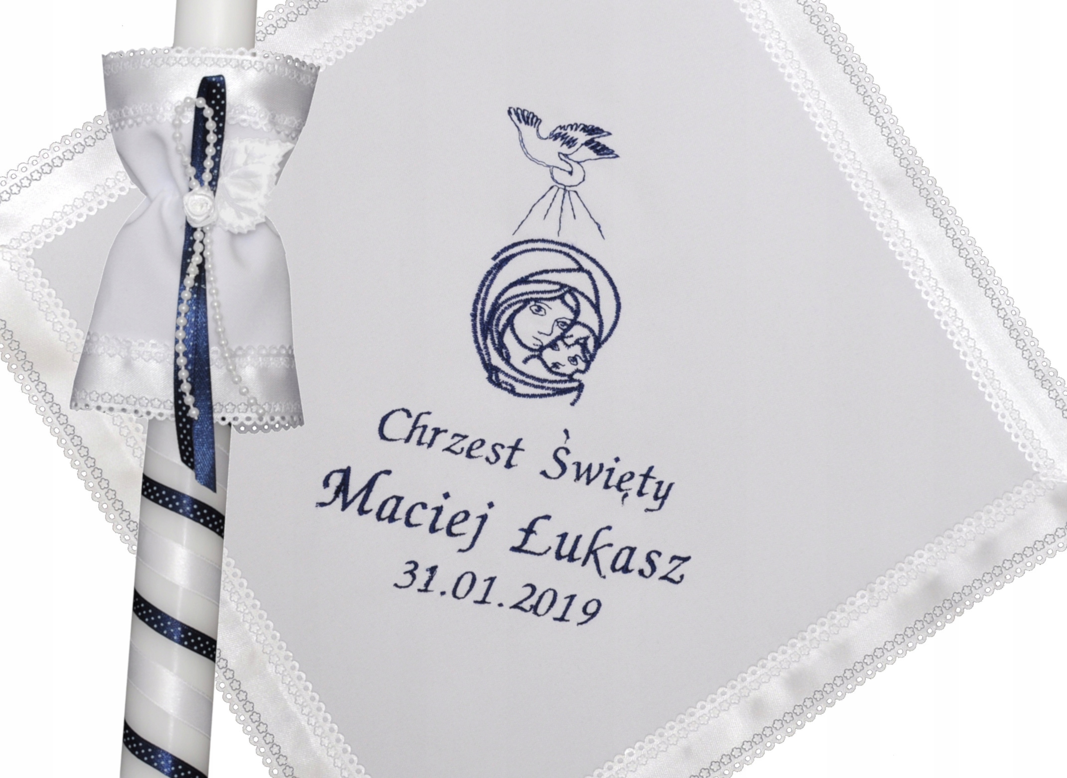 СВЕЧА И SZATKA ДЛЯ КРЕЩЕНИЯ НА КРЕЩЕНИЕ ИМЯ ДАТА