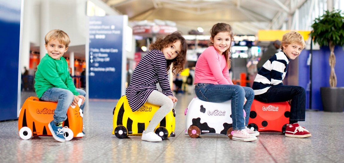 Jeździk walizka TRUNKI - jeżdżąca walizeczka 2w1 Kolor Pomarańczowy