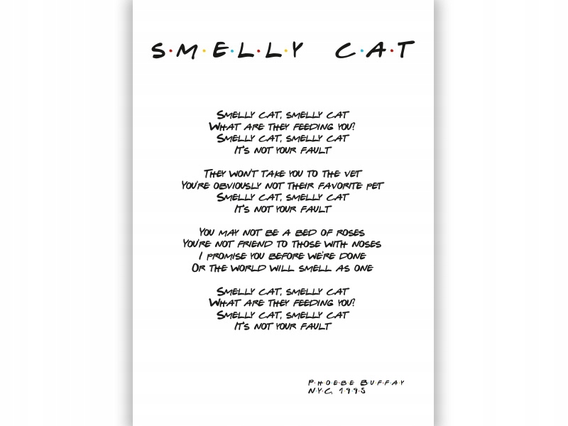 

Friends plakat serial Przyjaciele A4 Smelly Cat
