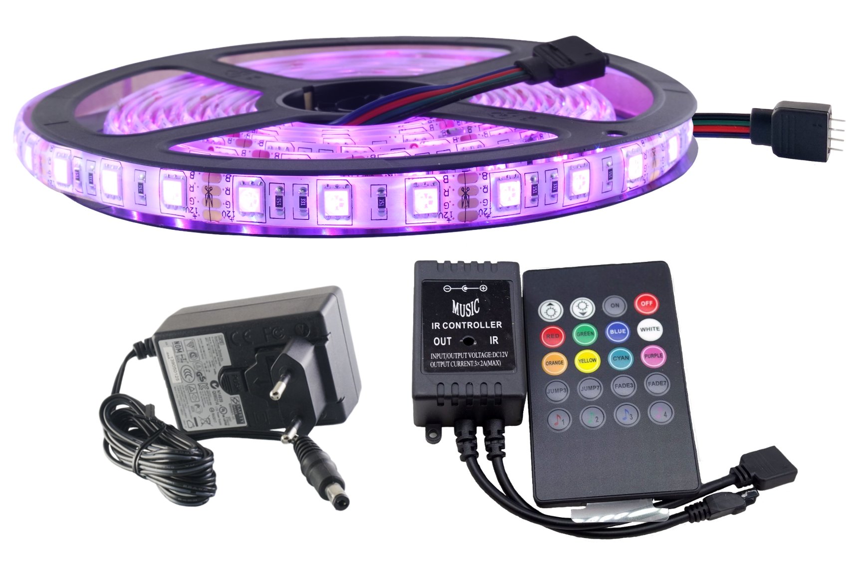 

Zestaw Led Rgb 300 Smd 5050 IP65 Muzyczny Disco 1m