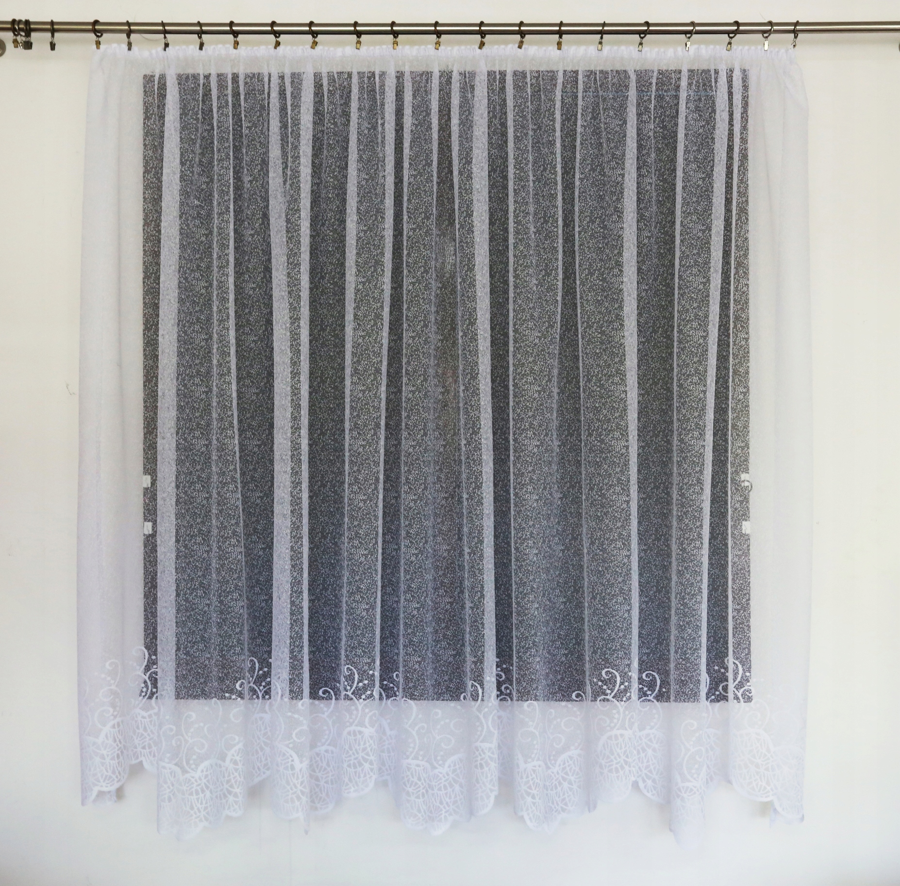 Mg Záclona žakár Z021 Bílá 350x250 cm Hotová S Páskou M