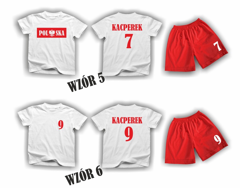 KOMPLET PIŁKARSKI KIBICA Z WŁASNYM IMIENIEM R-156 Materiał dominujący bawełna