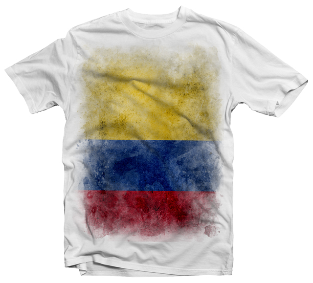 KOSZULKA T-SHIRT VINTAGE FLAGA KOLUMBIA ROZM L