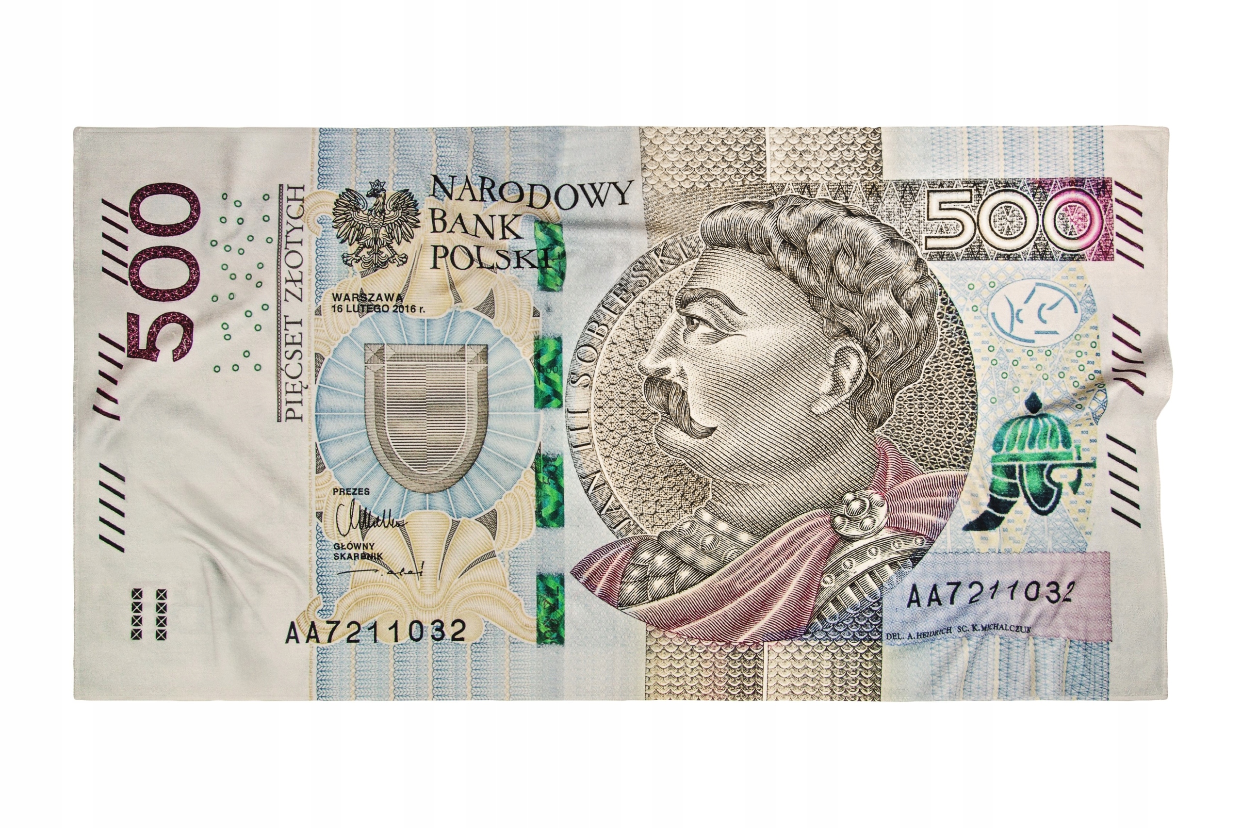 

Ręcznik Milionera banknot 500 zł 80x160 cm Gadżet