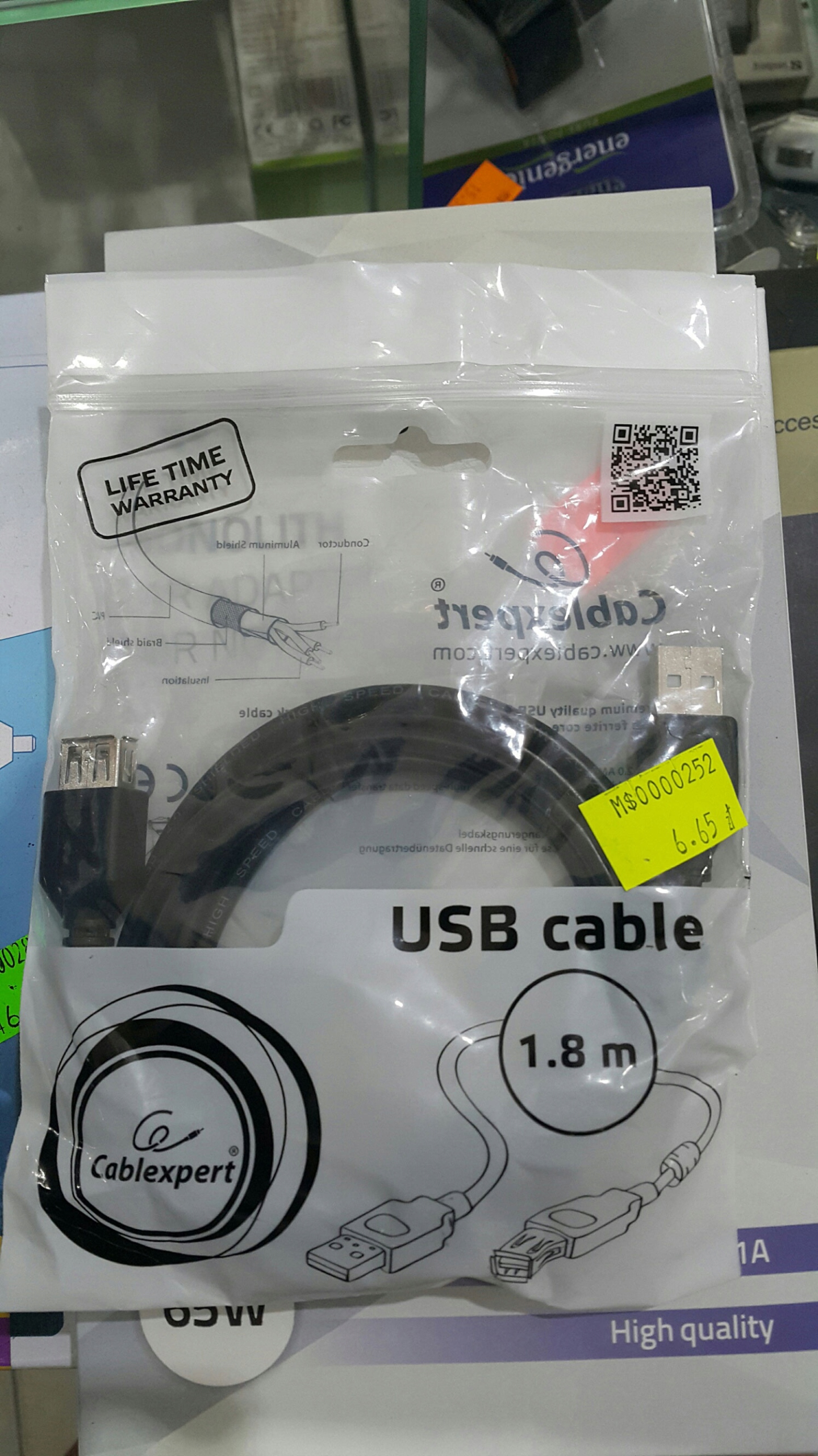 GEMBIRD KABEL USB 2.0 - PRZEDŁUŻACZ 1,8m z filtrem Długość kabla 1.8 m
