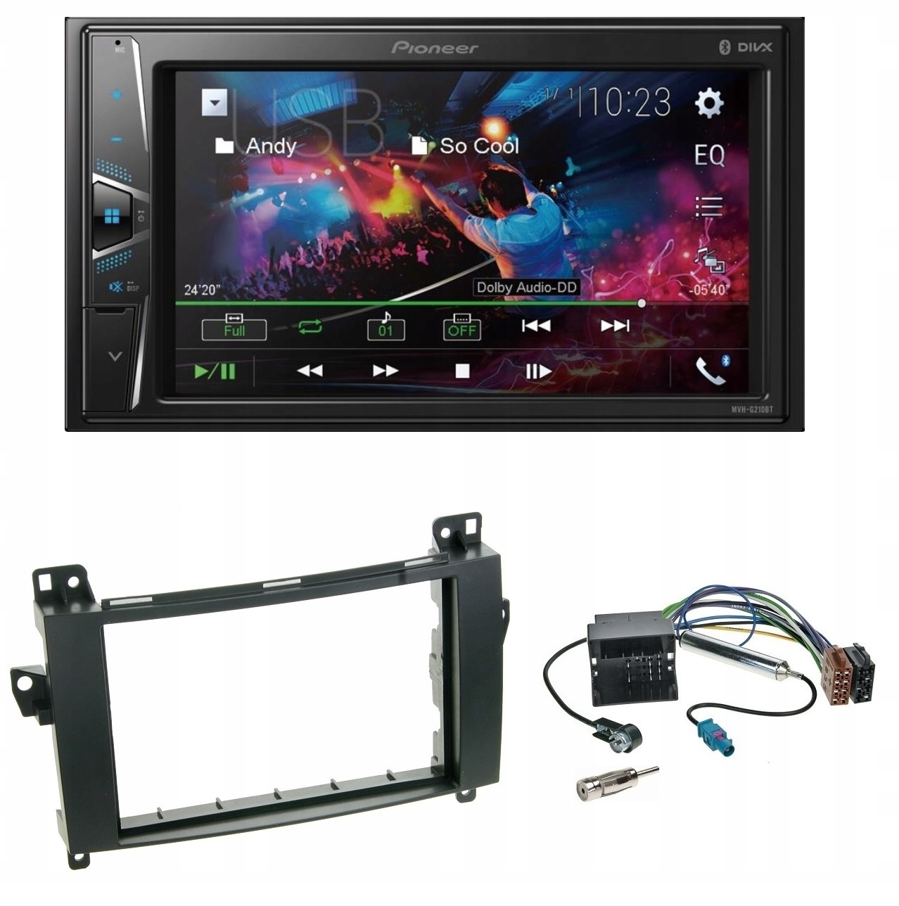 Autorádio Pioneer MVH-G210BT Bluetooth Usb Vw Crafter ++ Rámček