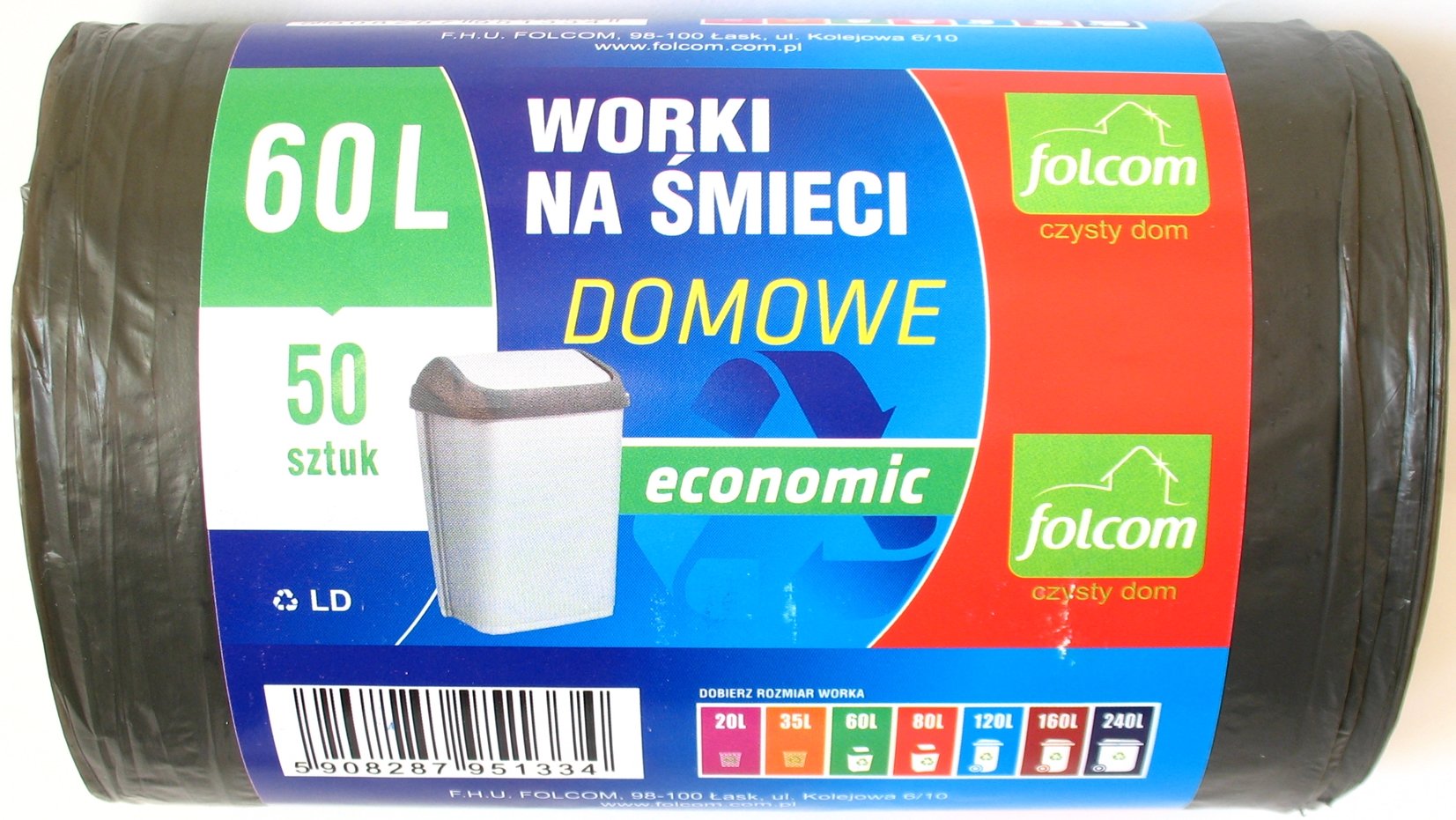 

Worki/śmieci Domowe Mocne Ldpe 60 L 50 Szt. Econom