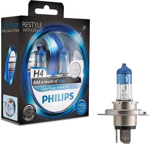 

Philips Żarówki H4 ColorVision +60% 2x Niebieskie