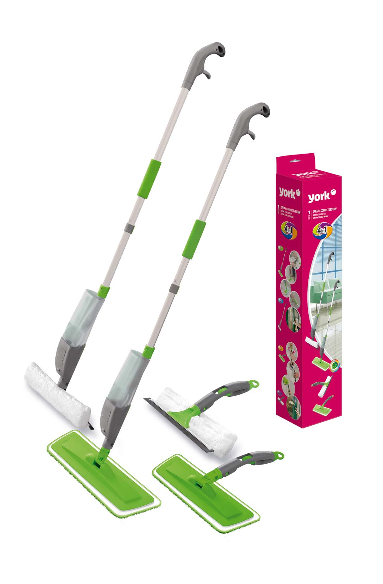 

York Mop ze Spryskiwaczem + Myjka Do Okien Kpl 4w1