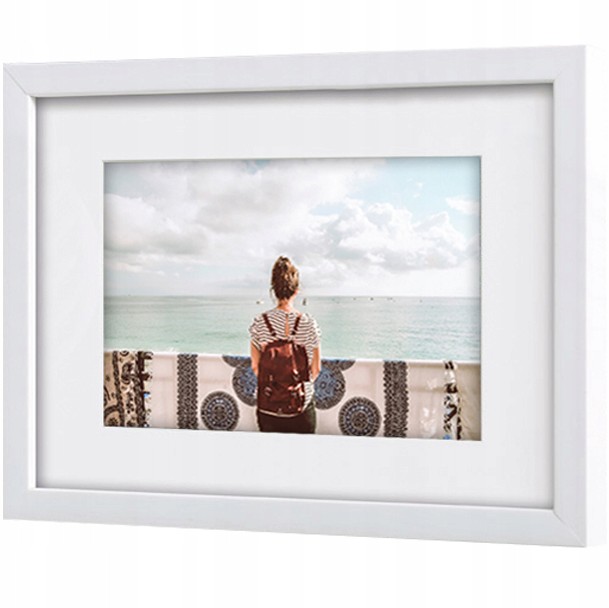 БЕЛЫЙ 3D ДЕРЕВЯННАЯ РАМА 18x24 PASSE PARTOUT 13x18