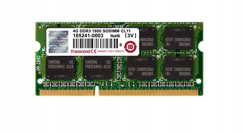 Paměť Sodimm Ram 4GB DDR3 1333Mhz 10600 Transcend