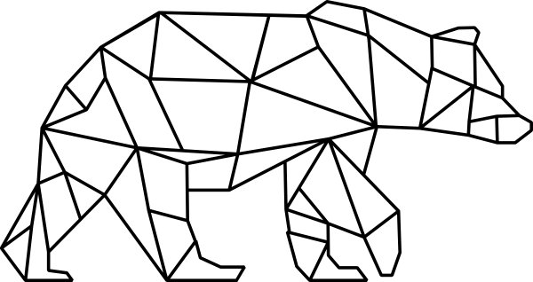 

Naklejka na ścianę Niedźwiedź Geometryczny 120cm