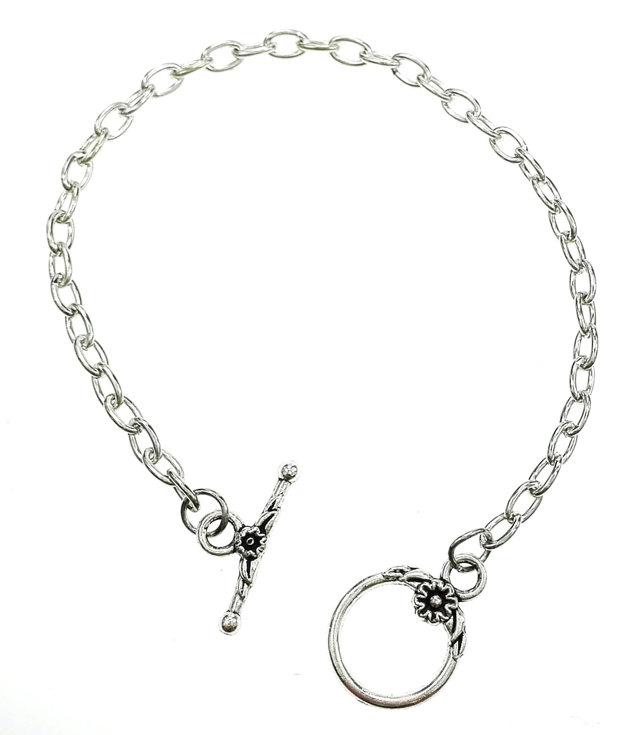 

BCH007 Bransoletka łańcuszek chain flowers kwiaty