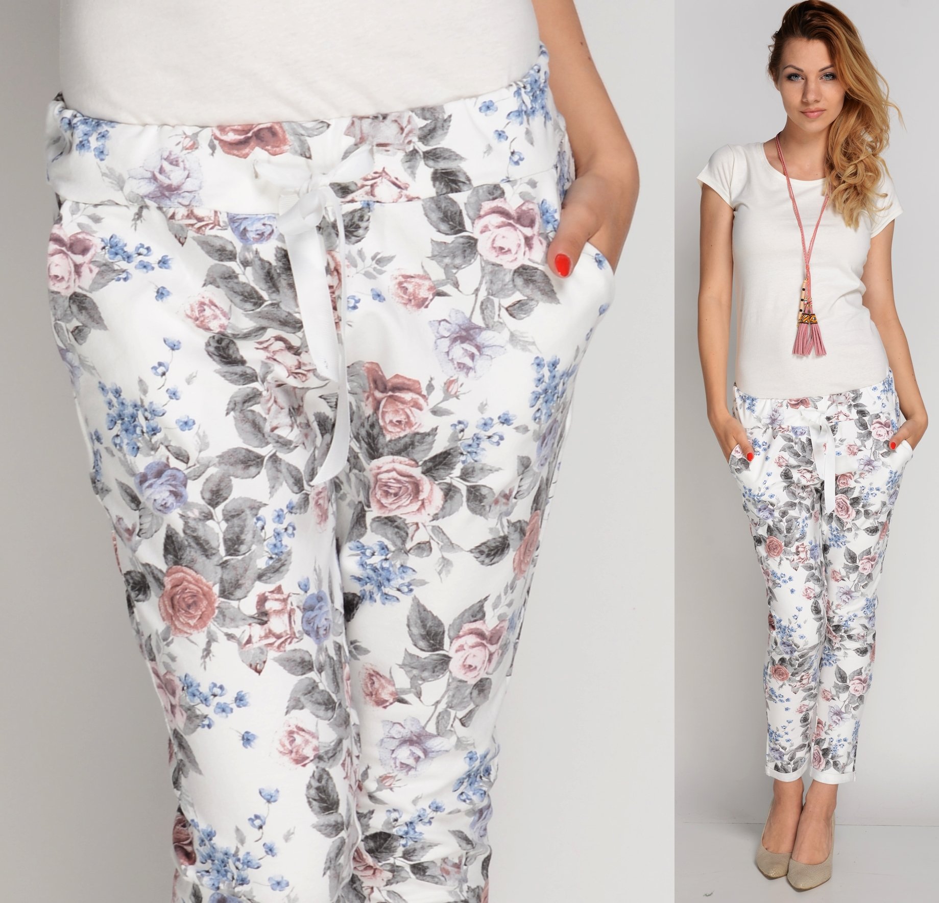 Włoskie spodnie dresowe BAGGY PRINT UNI Rozmiar M