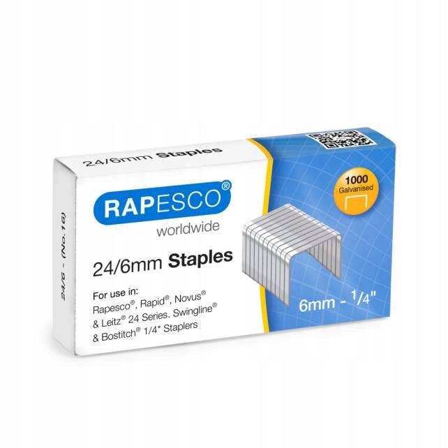 

Rapesco Zszywki biurowe 24/6mm 1000 szt. S24607Z3