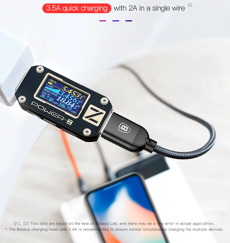 BASEUS MOCNY KABEL USB PRZEWÓD 3w1 do IPHONE MICRO TYP-C USB-C 3.5A 30cm Złącza USB - microUSB typ B