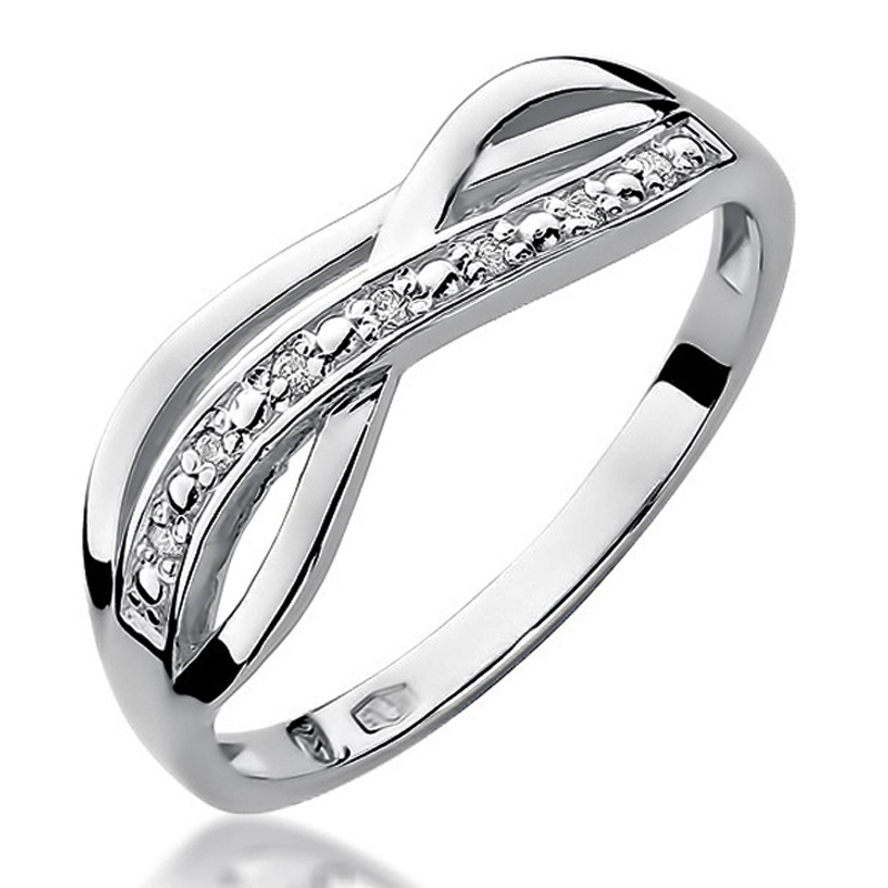 

Pierścionek Z Białego Złota Z Brylantami 0,06ct