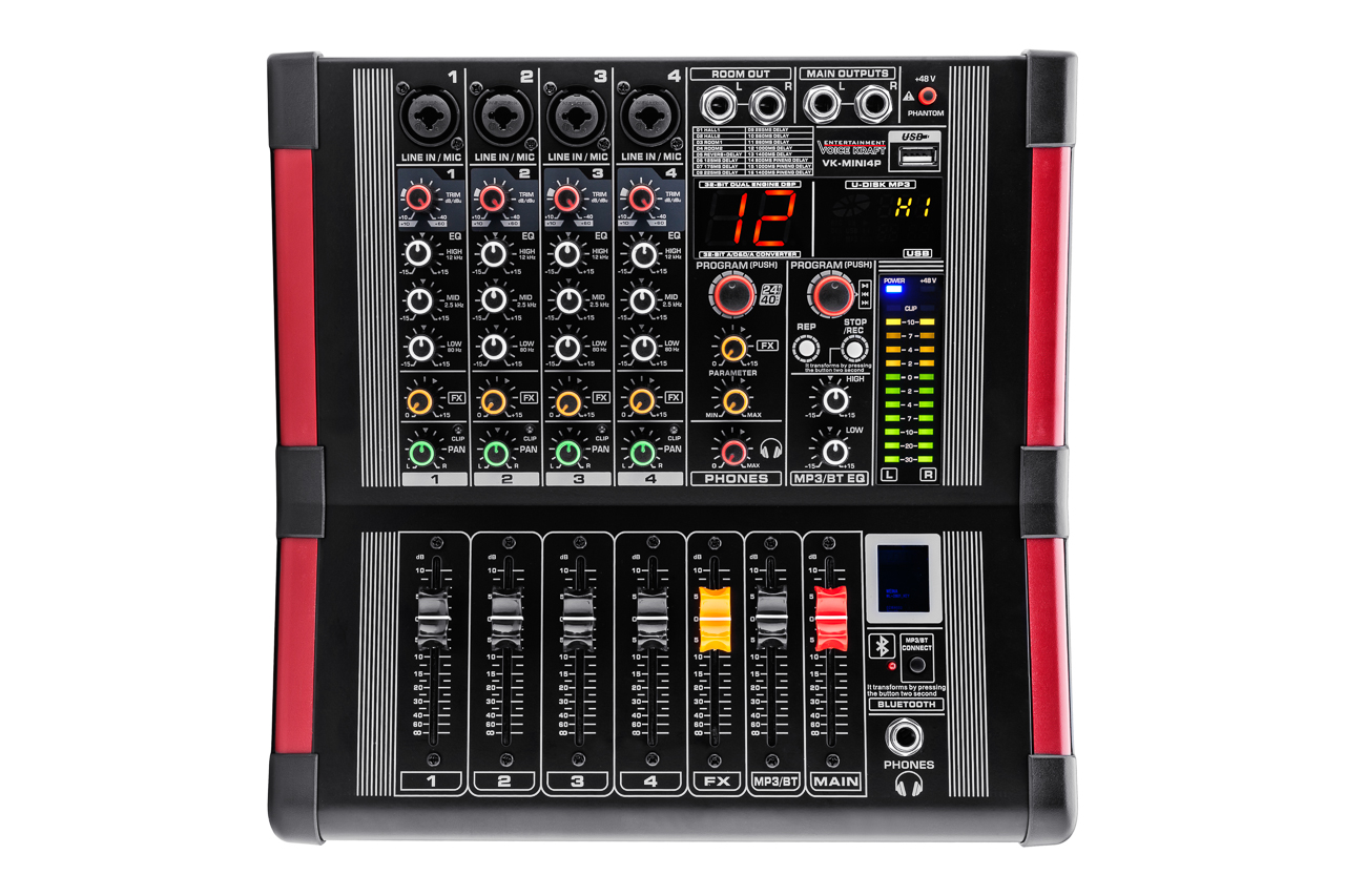 ZESTAW NAGŁOŚNIENIA 1600W KOLUMNY POWERMIKSER 4K Kolor czarny