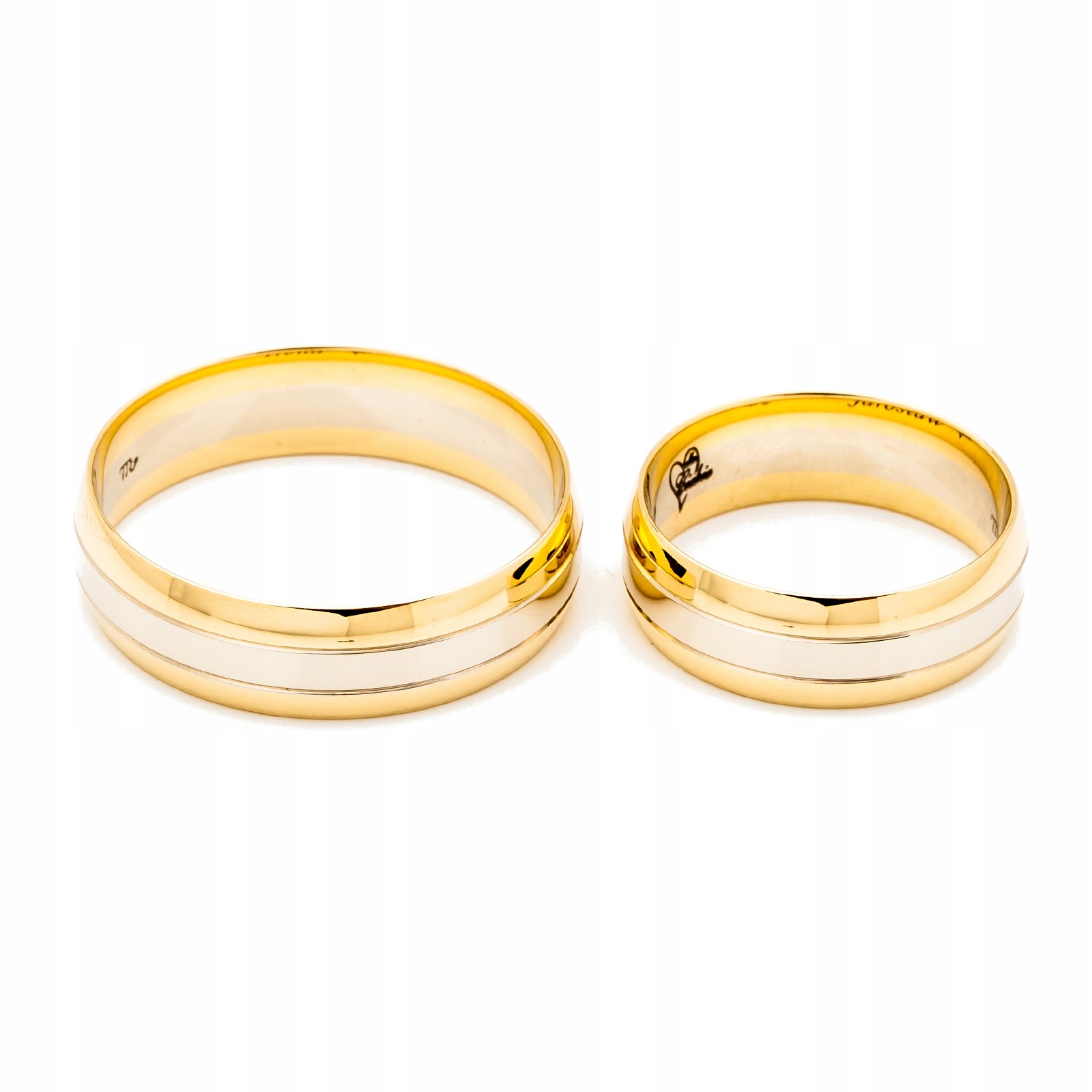 Zlaté Svatební Dvoubarevné, Bezešvé 585