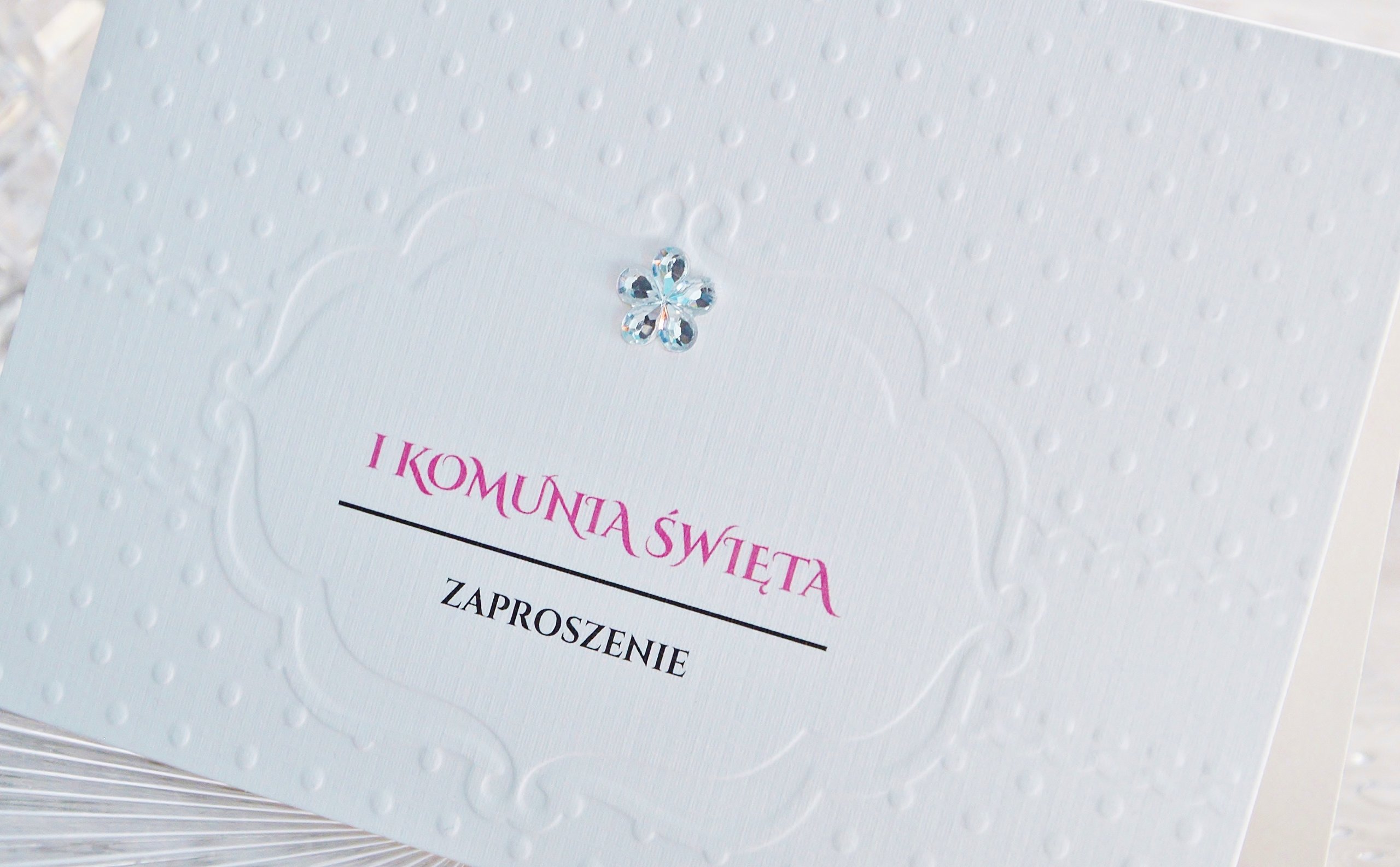 ZAPROSZENIA NA KOMUNIĘ ŚWIĘTĄ KOMUNIJNE FLOWER Kształt prostokątny