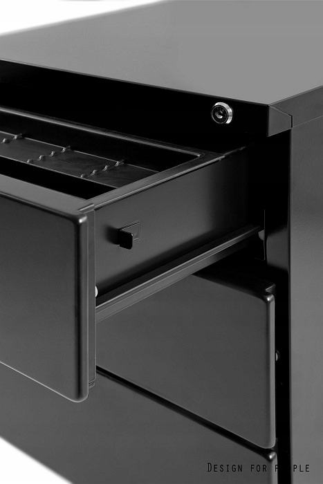 KONTENER 424-B metalowy czarny z szufladami UNIQUE Kod producenta 424-B