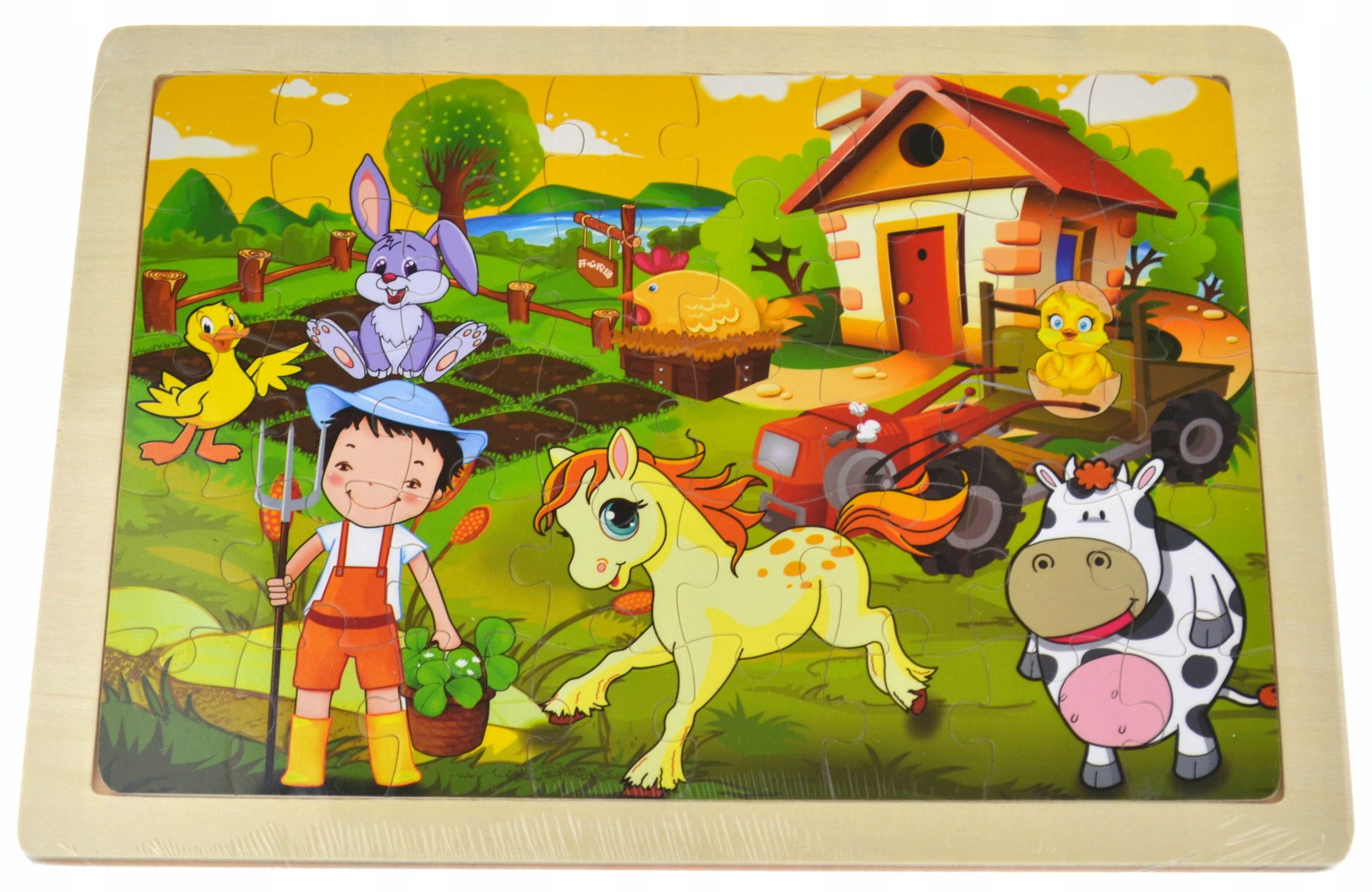 

Edukacyjne Duże Puzzle Drewniane 40 El Farma