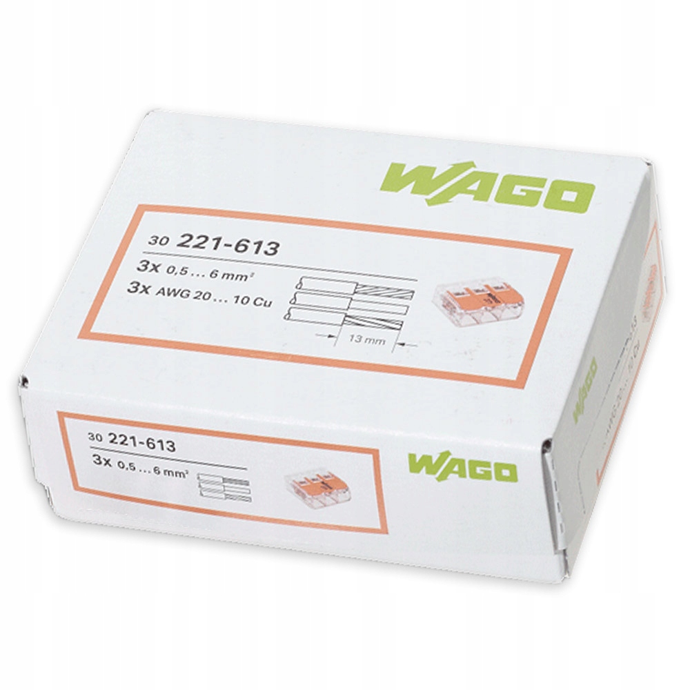 

Szybkozłączka Wago Uniwersalna 3x0,5-6mm² 30szt