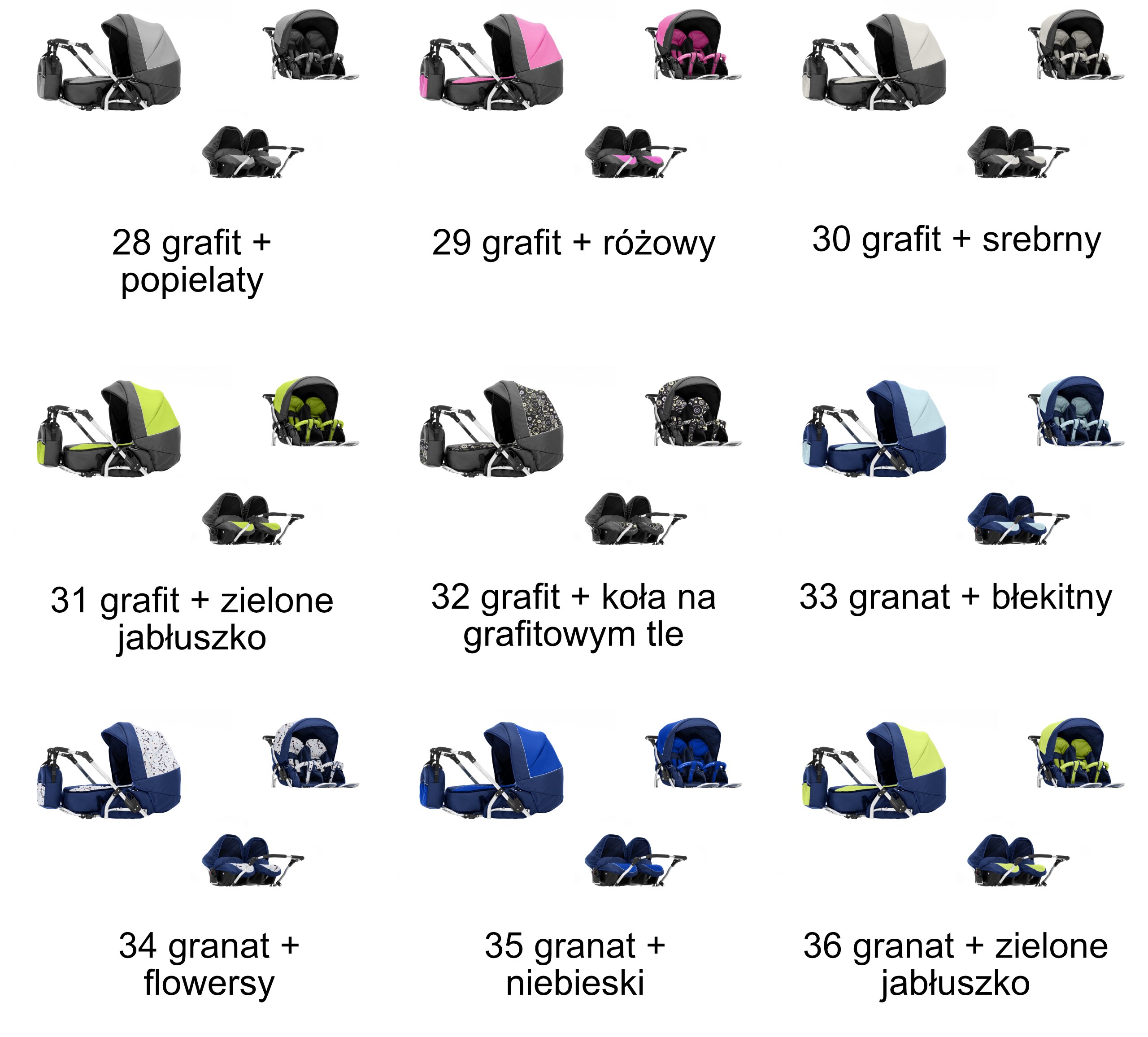 POLSKI WÓZEK NA PASKACH + 2 FOTELIKI ISOFIX + ADAPTER. Rodzaj kół Pompowane