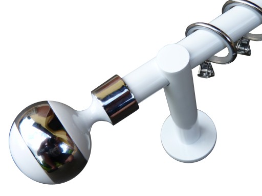 KARNISZE KARNISZ BIAŁY FIRANKA ZASŁONA 19MM 240CM Kolor biały