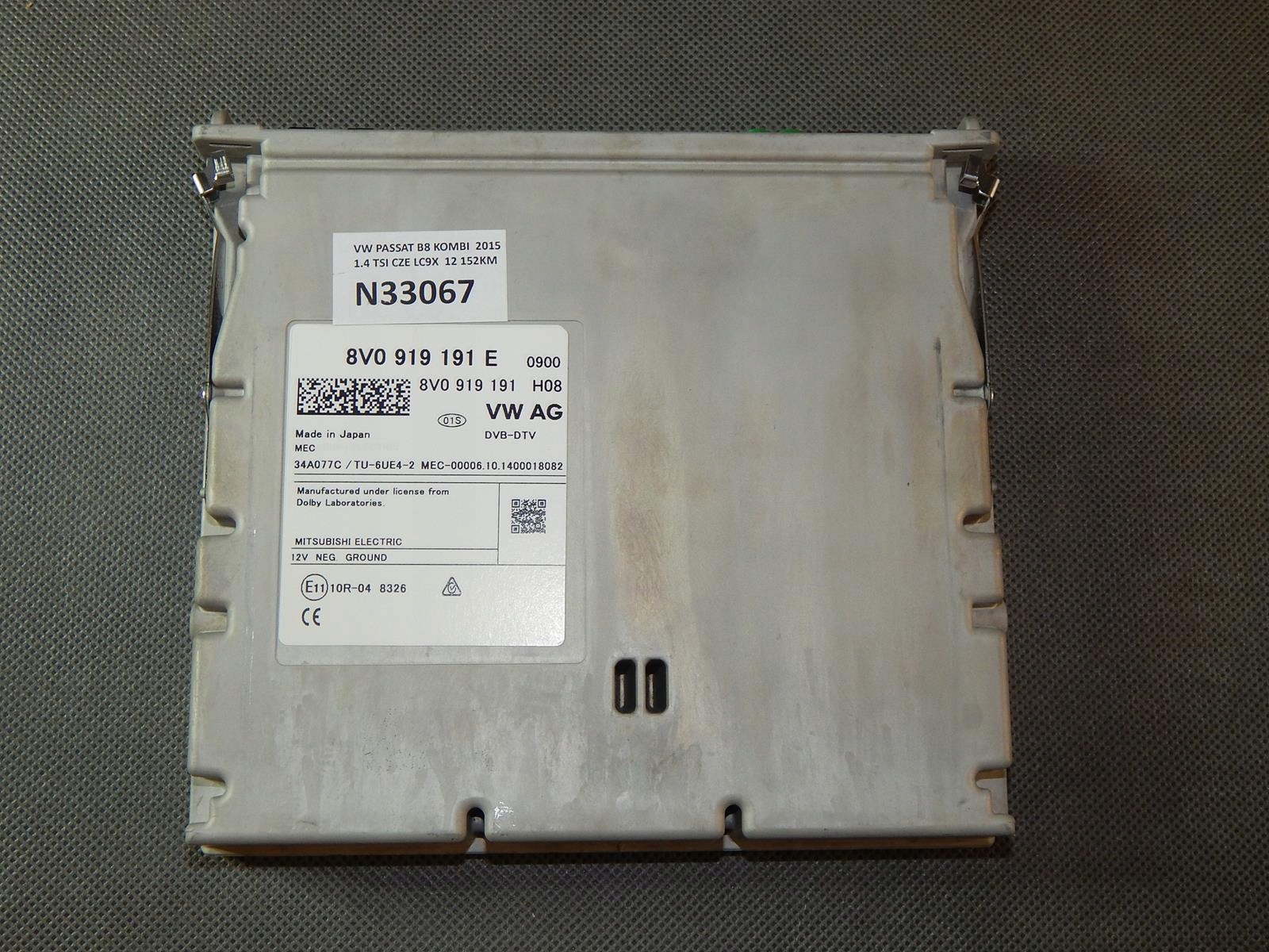 VW PASSAT B8 modulo CYFROWY TUNER DVBT 8V0919191E