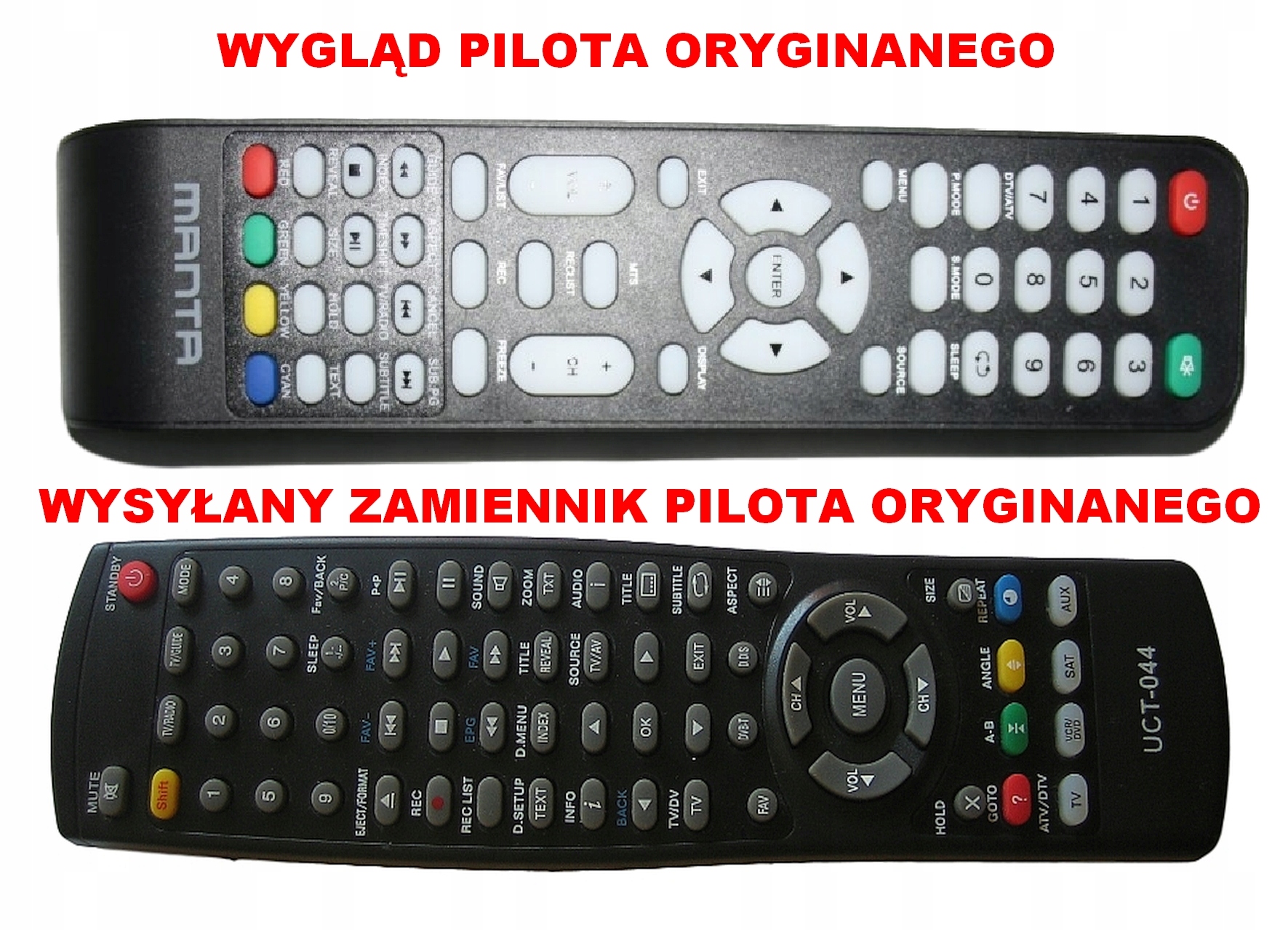 PILOT do TV MANTA LED3903 LED4004 ver. 2 LED4202 LED4204 LED4301E1 LED5003 Kod producenta LED MANTA