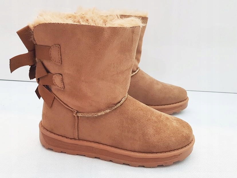 BRĄZOWE ESKIMOSKI ŚNIEGOWCE EMU MUKLUKI BOTKI 37 Wzór dominujący bez wzoru