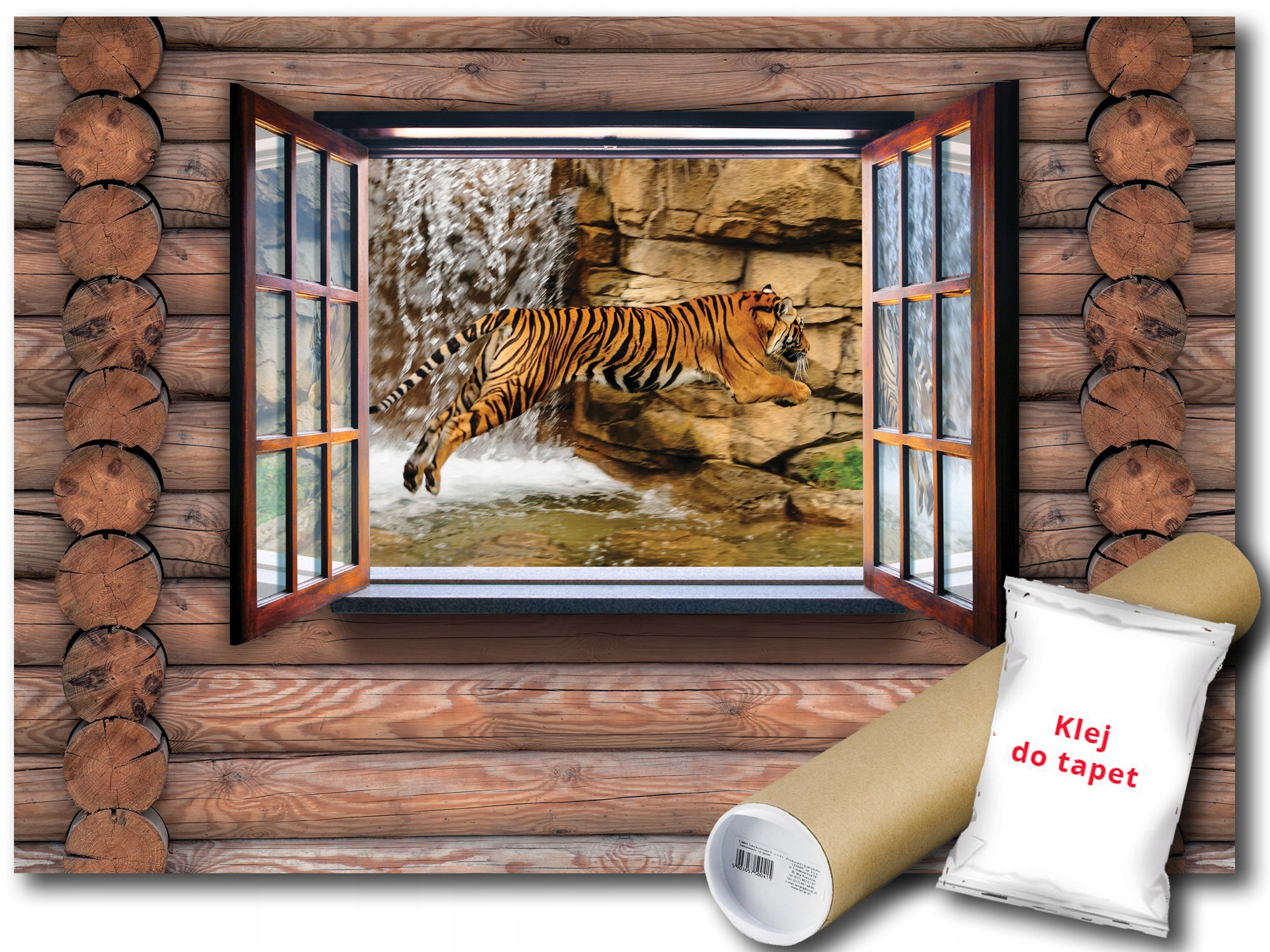 Fototapeta Tygrys Okno 12C F2XL 312x219 F2217
