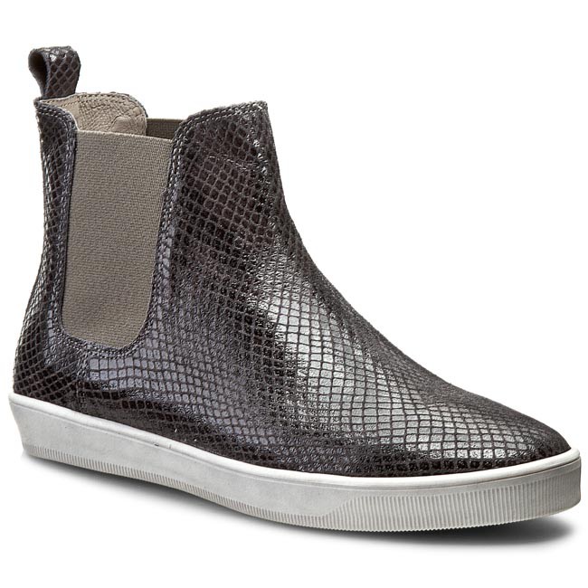 Dámské kotníkové boty sportovní tenisky Karino 38, šedá šupina, měkká kůže, pohodlné nošení