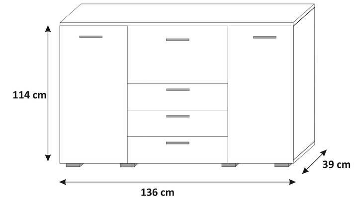 Komoda na wysoki połysk, LED GRATIS ! Głębokość mebla 39 cm