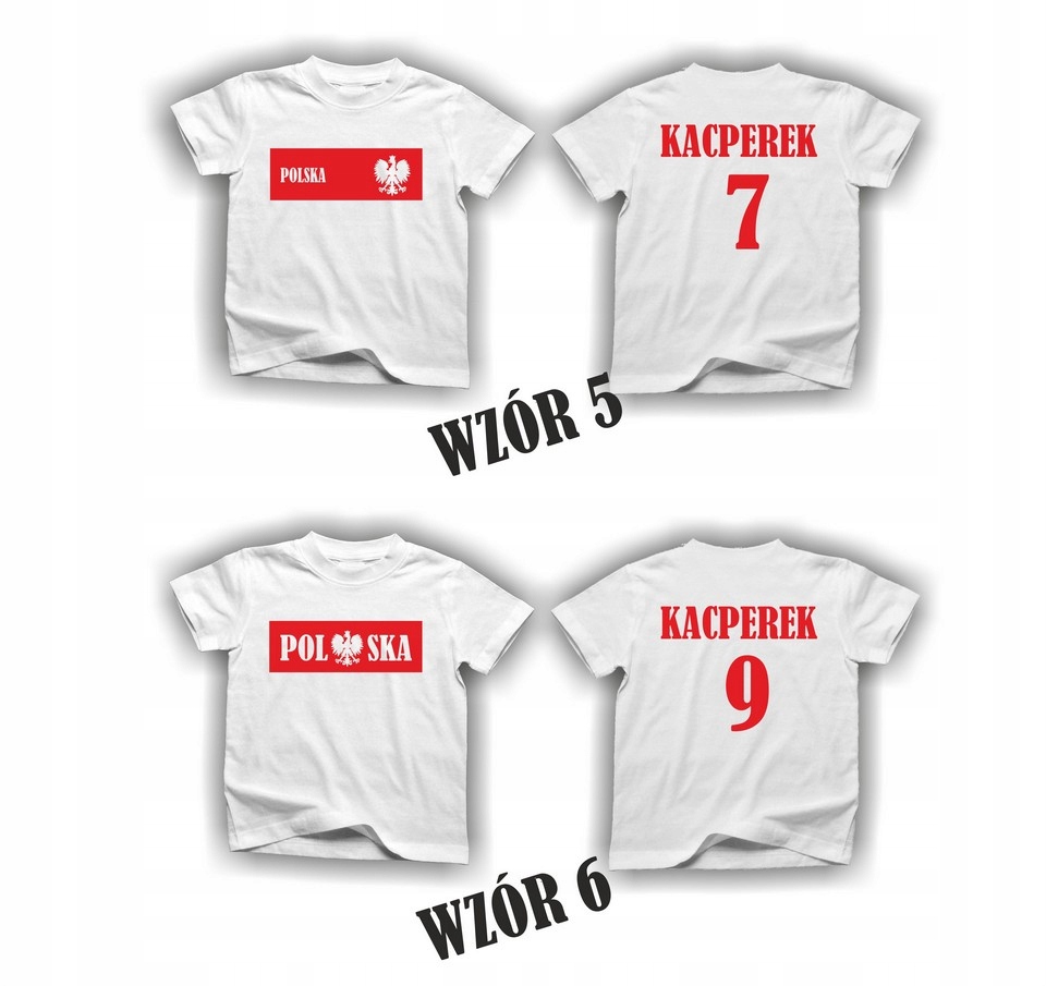 KOSZULKA PIŁKARSKA KIBICA Z WŁASNYM IMIENIEM R-74 Płeć chłopcy