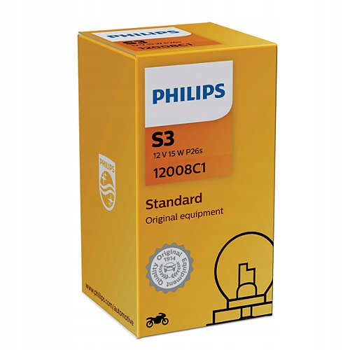 

Philips Żarówka S3 15W Vision Moto +30%Światła