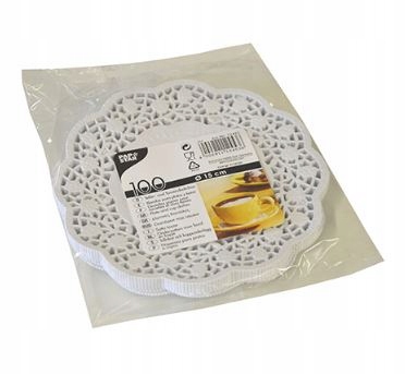 

Serwetki ażurowe 15cm pod filiżanki ciastka 100szt