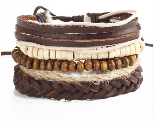 

Męska Bransoletka Bransoleta Skórzana Korale Sznur