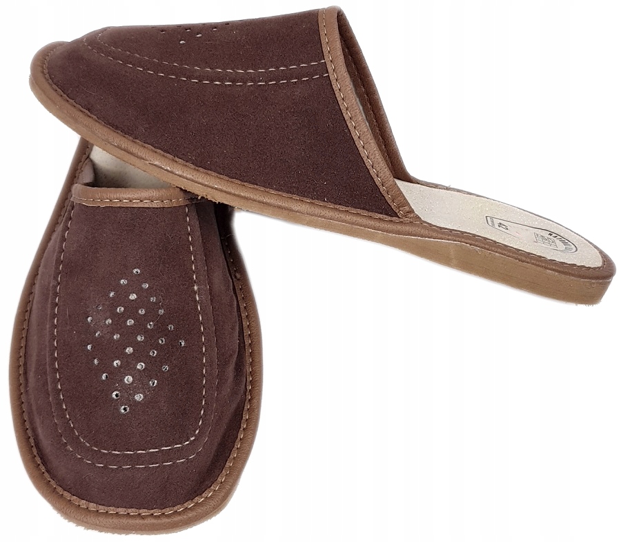 Kapcie Domowe Pantofle Skóra Zamszowa Męskie *45* Marka Halskór