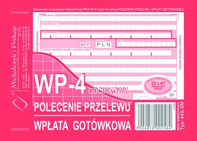

Druk Polecenie Przelewu Wpłata Got A6 445-5 MiP