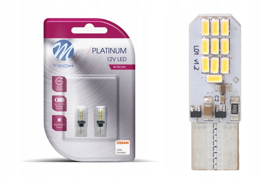 

M-Tech W5W Dioda Canbus 20x Led 6000K Osram 2 szt