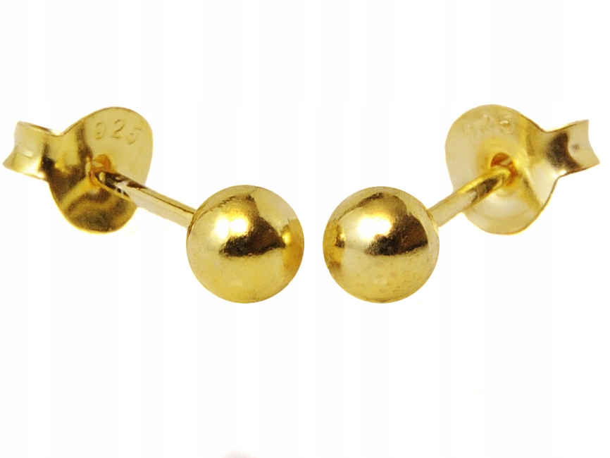 

Versil kolczyki kulki 4,0 mm złocone srebro 0,925