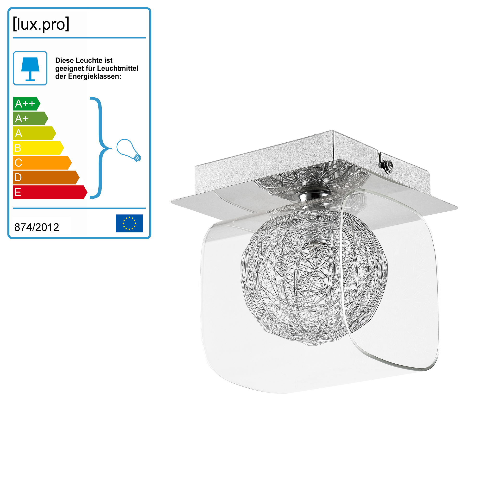 LAMPA SUFITOWA Lux.Pro ALINA ŻYRANDOL PLAFON CHROM Zasilanie sieciowe