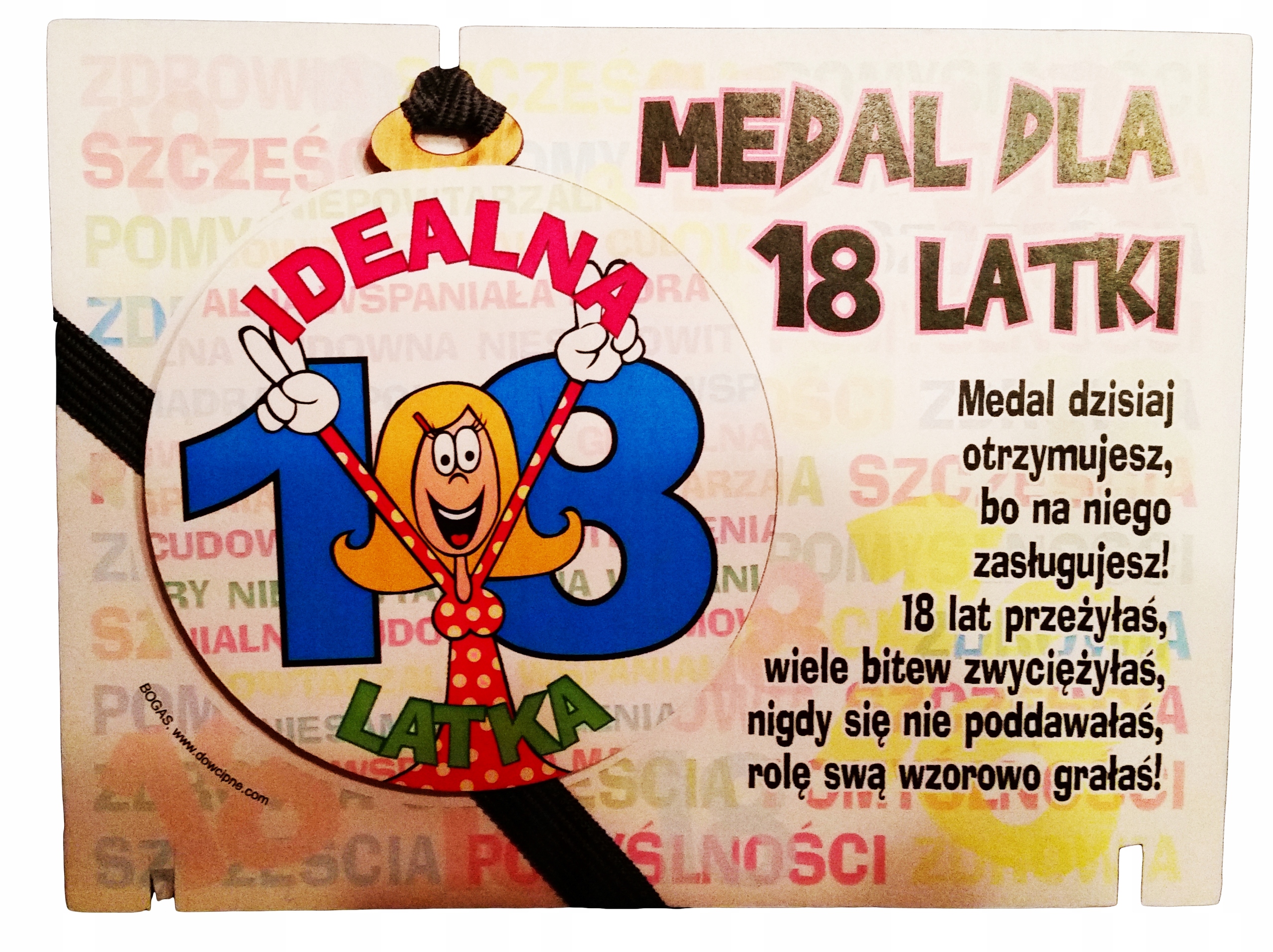 

Medal, dla Dziewczyny na 18 Urodziny