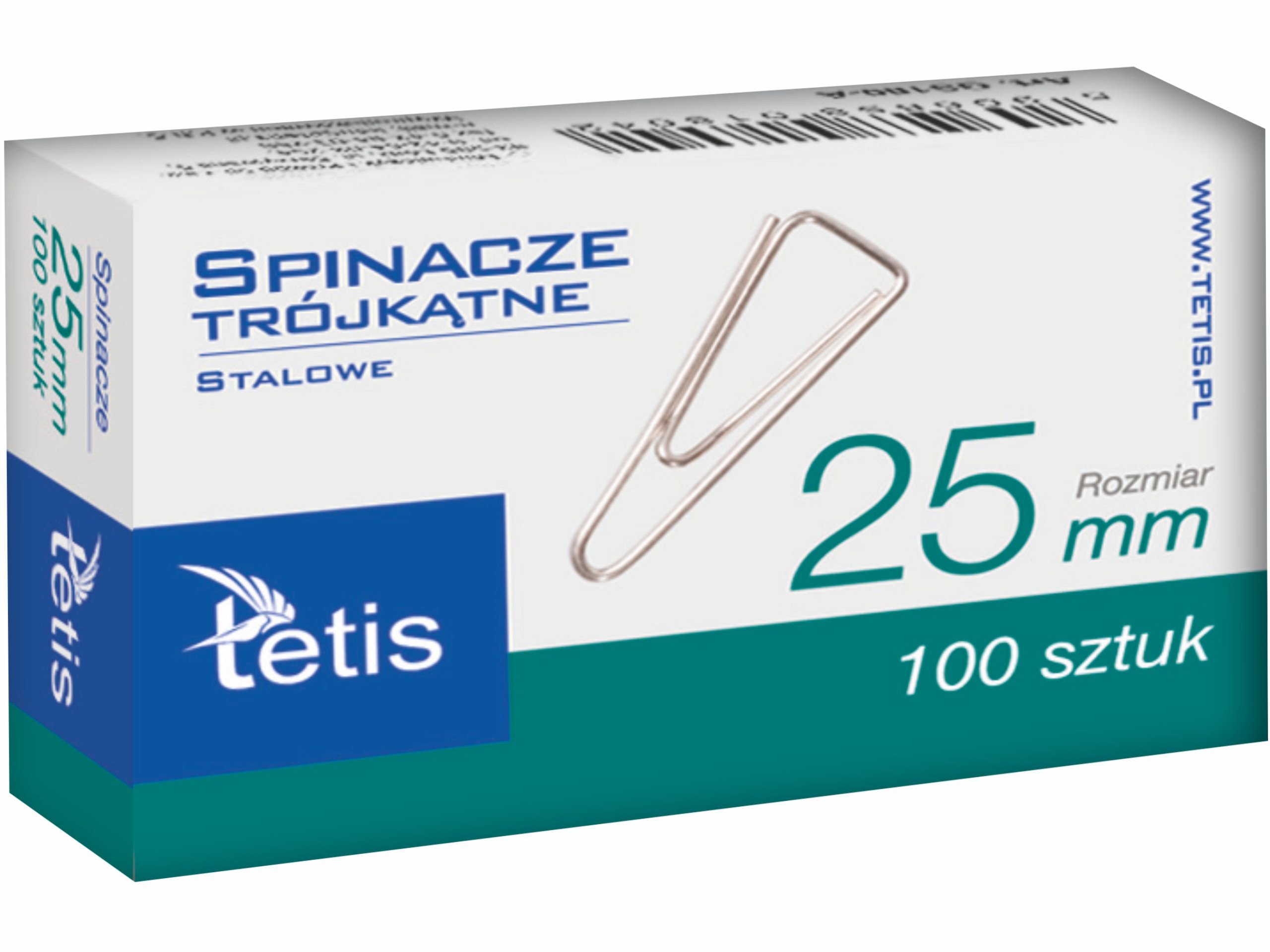 

Spinacze biurowe trójkątne Tetis GS180-A 25mm 100