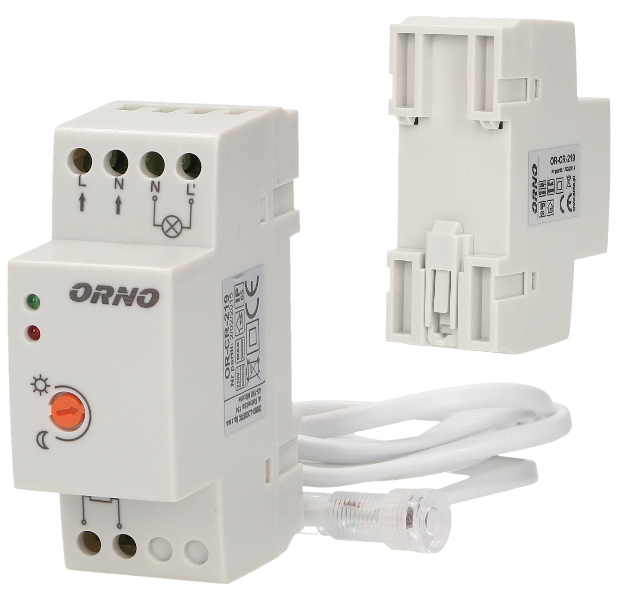

Orno CR-219 Czujnik zmierzchu TH35 zew. sondą IP65