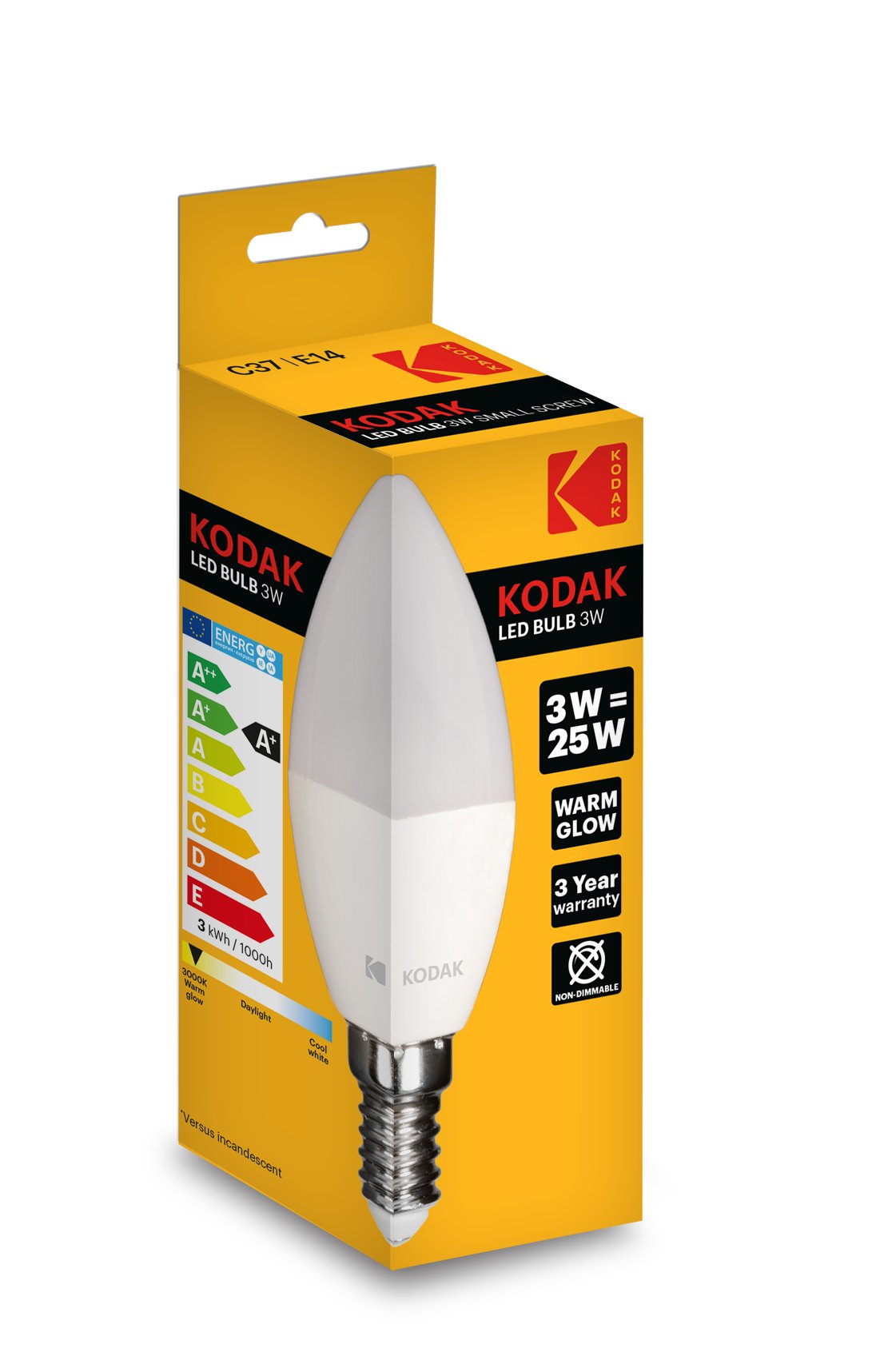 ar-wka-led-kodak-e14-3w-200lm-ciep-a-gwar-3-lata-30415553-cena
